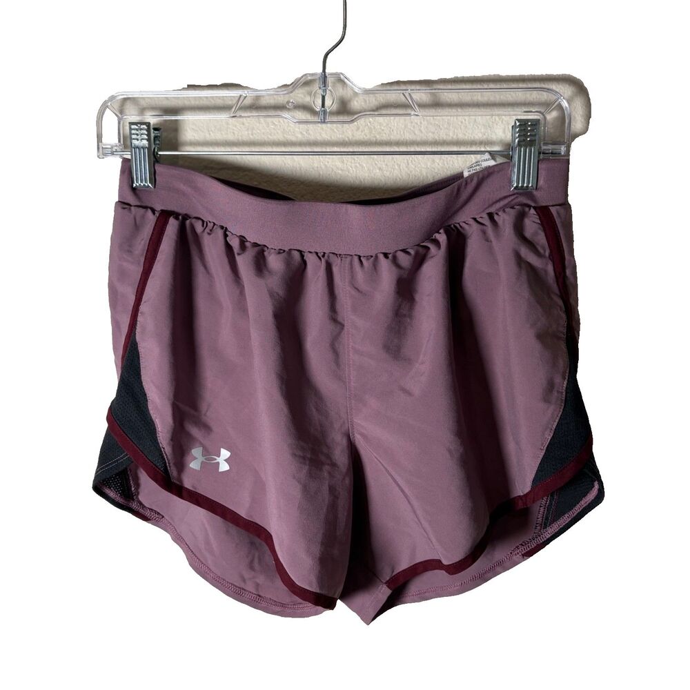 Under Armour Shorts Women's Small Purple Lined Pull On Active Athletic